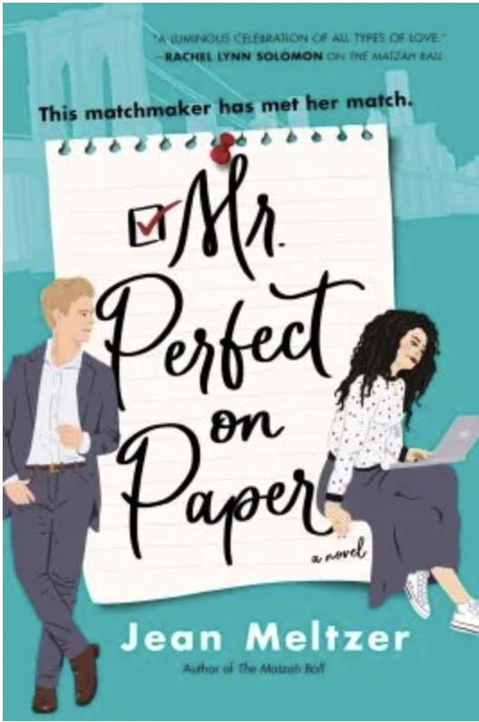 Cover displaying the title Mr. Perfect on Paper and a blonde man and a dark-haired woman